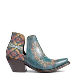 Ariat Ladies Pendleton Dixon Aged Turquoise Snip Toe Booties 10038474 -Saddle Up Gear 10038474 side