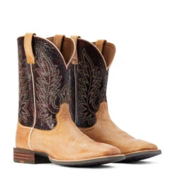 Ariat Men's Ridin' High Desert Tan & Dark Brick Square Toe Boots 10042469 -Saddle Up Gear 10042469 pair