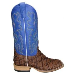 Horse Power Men's Pirarucu Cigar Matte Royal Blue Western Boots HP8007 -Saddle Up Gear 11
