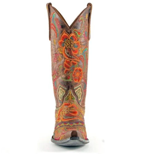 Old Gringo Ladies Olivia Floral Embroidered Boots L1629-3 3 Old Gringo Ladies Olivia Floral Embroidered Boots L1629-3 - Image 3