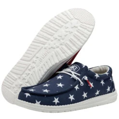 Hey Dude Men's Wally Patriotic American Flag Slip On Shoes 40001-9CW -Saddle Up Gear 40001 9CW WALLYPATRIOTIC AMERICANFLAG PAIRBOTTOM