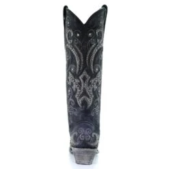 Corral Boots Corral Ladies Black Overlay Emroidery Stud & Crystals Tall Boots A3637 -Saddle Up Gear 57 87b1a803 dab5 44b9 8d52 e472f236ffd9