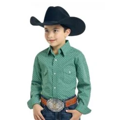Panhandle Children's Vintage Print Rough Stock Button Shirt R2S3190
