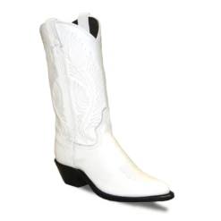 Abilene Ladies USA Made J-Toe White Dress Leather Western Boots 9054