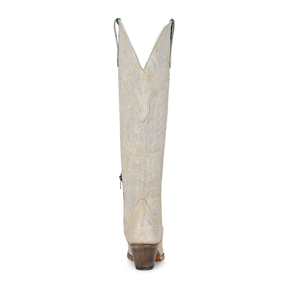 Corral Boots Corral Ladies Over The Knee Distressed White Western Boots A4311 3 Corral Boots Corral Ladies Over The Knee Distressed White Western Boots A4311 - Image 3