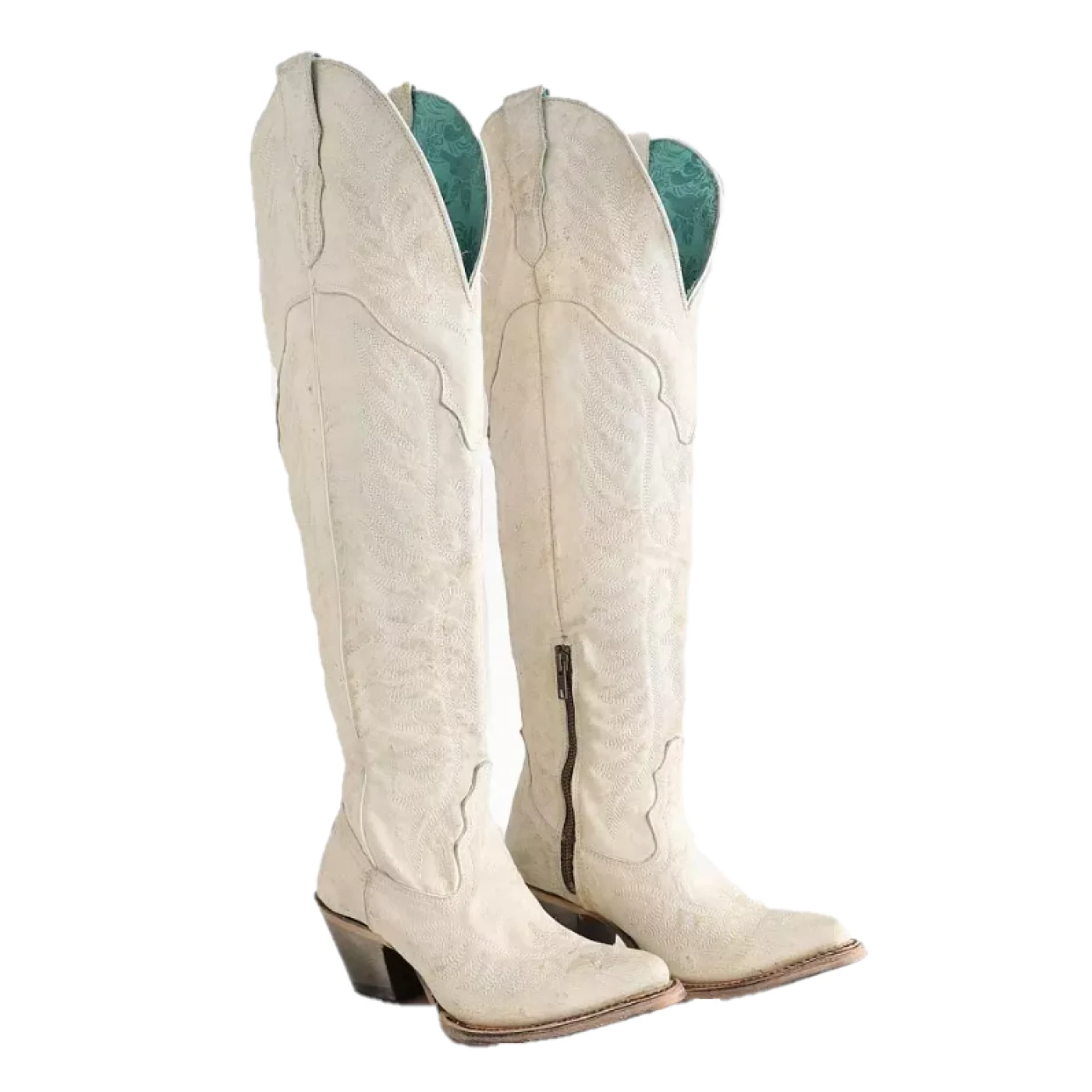Corral Boots Corral Ladies Over The Knee Distressed White Western Boots A4311 4 Corral Boots Corral Ladies Over The Knee Distressed White Western Boots A4311 - Image 4