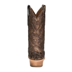 Corral Boots Corral® Men's Brown Exotic Alligator Inlay & Embroidered Western Boots -Saddle Up Gear A4c