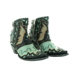 Old Gringo® Ladies Eagle Flight Black & Aqua Snip Toe Booties BL3515-1 -Saddle Up Gear BL3515 1 5