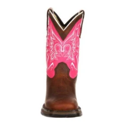 Durango® Toddler Girl's Let Love Fly Pink & Brown Western Boot DWBT092 -Saddle Up Gear DWBT092 2