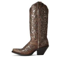 Ariat® Ladies Crackled Taupe & Gunmetal Divine Boots 10034110 -Saddle Up Gear F20 WMS WEST 10034110 side