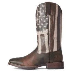Ariat Men's Patriot Ultra Taylor Tan & Distressed Flag Boots 10038395 -Saddle Up Gear F21 MNS WEST 10038395 side