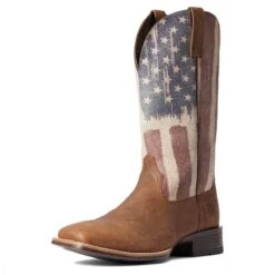 Ariat Men's Patriot Ultra Sorrel Crunch & American Flag Boots 10038396 -Saddle Up Gear F21 MNS WEST 10038396 3 4 front