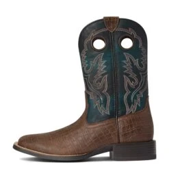 Ariat Men's Sport Buckout Deep Blue Croc Print Boots 10038501 -Saddle Up Gear F21 MNS WEST 10038501 side