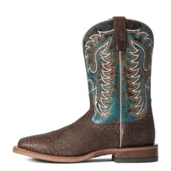 Ariat Men's Stinger Hippo Print & Treacherous Blue Boots 10038504 -Saddle Up Gear F21 MNS WEST 10038504 side