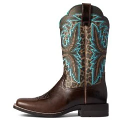Ariat Ladies Lonestar Chocolate Chip An Leopard Print Boot 10038276 -Saddle Up Gear F21 WMS WEST 10038276 side