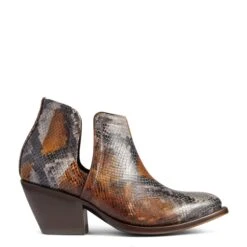 Ariat® Ladies Dixon R Toe Snake Print Brown Western Booties 10038548 -Saddle Up Gear F21 WMS WEST 10038548 side1