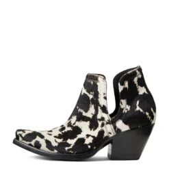 Ariat® Ladies Dixon Haircalf Black & White Snip Toe Booties 10041025 -Saddle Up Gear F21 WMS WEST 10041025 side