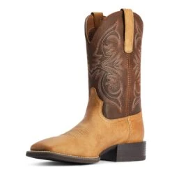 Ariat® Men's Sport Pardner Matte Tan & Brown Square Toe Boots 10042392 -Saddle Up Gear F22 MNS WEST 10042392 medial