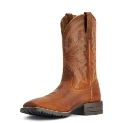 Ariat® Men's Hybrid Ranchwork Thatch Brown Square Toe Boots 10042395 -Saddle Up Gear F22 MNS WEST 10042395 medial