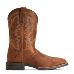 Ariat® Men's Hybrid Ranchwork Thatch Brown Square Toe Boots 10042395 -Saddle Up Gear F22 MNS WEST 10042395 side