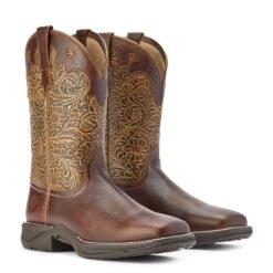 Ariat® Ladies Anthem Savanna Rich Clay & Brown Floral Boots 10042421 -Saddle Up Gear F22 WMS WEST 10042421 pair