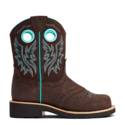 Ariat® Girl's Fatbaby® Cowgirl Royal Chocolate & Fudge Boots 10042537 -Saddle Up Gear F22 YTH WEST 10042537 side321