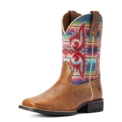 Ariat® Youth Girl's Lonestar Tan & Old Muted Serape Boots 10042595 -Saddle Up Gear F22 YTH WEST 10042595 3 4 front