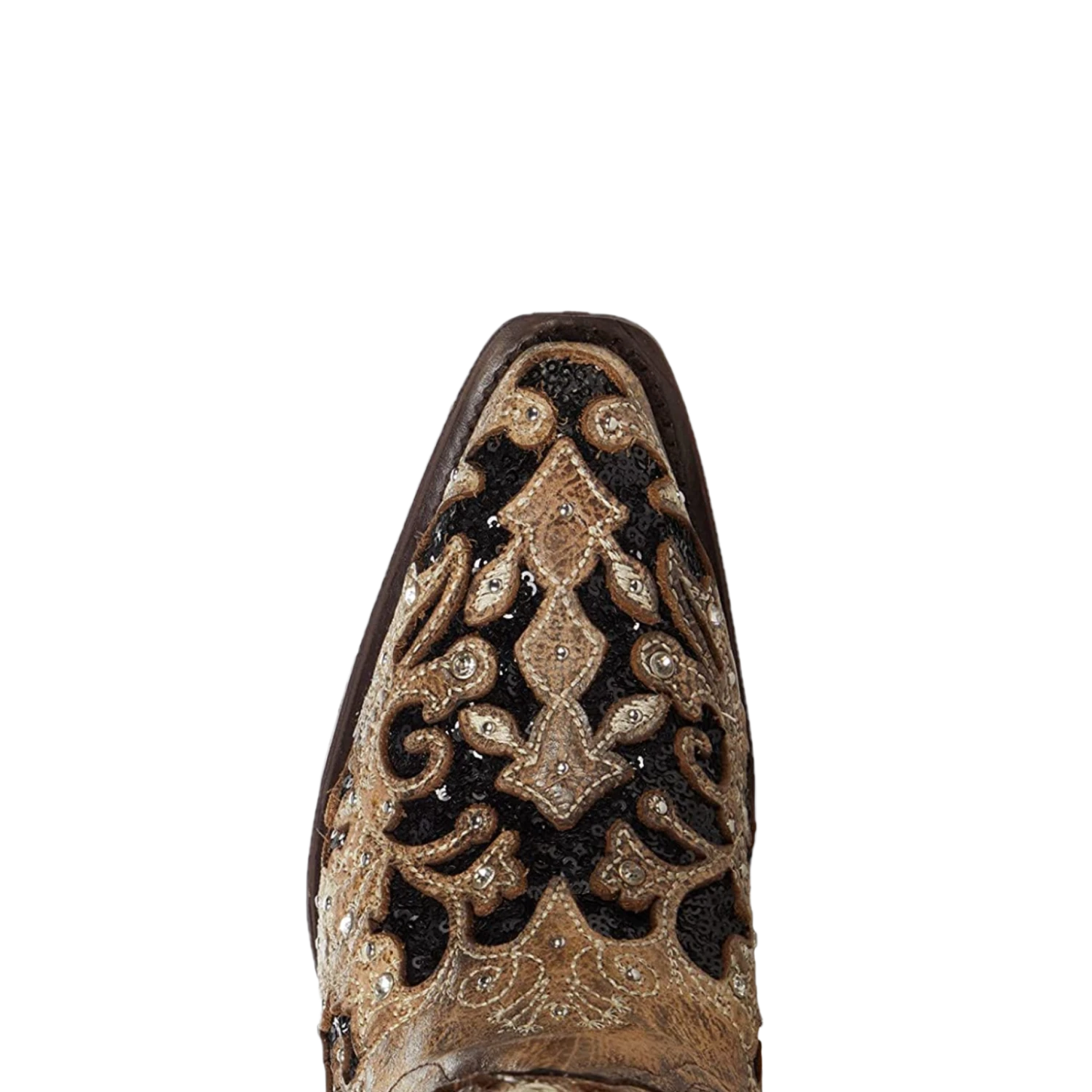 Corral Boots Corral® Ladies Inlay Embroidery & Studs Distressed Brown Ankle Boots A4190 2 Corral Boots Corral® Ladies Inlay Embroidery & Studs Distressed Brown Ankle Boots A4190 - Image 2