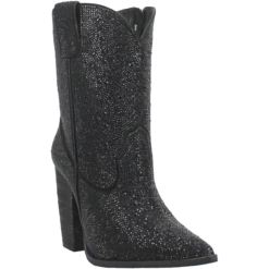 Dingo Ladies Neon Moon Black Rhinestone Booties DI567-BK