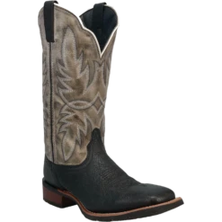Laredo Men's Isaac Black & Grey Leather Boots 7910