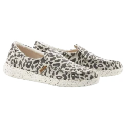 Hey Dude Ladies Misty Woven Cheetah Grey Shoes 140013091
