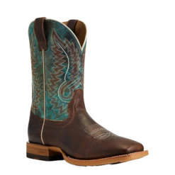 Ariat® Men's Cow Camp Better Brown & Cool Blue Western Boots 10040273