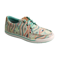 Twisted X Ladies Hooey Loper Light Blue Aztec Shoes WHYC010