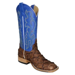 Horse Power Men's Pirarucu Cigar Matte Royal Blue Western Boots HP8007