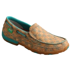 Twisted X Ladies Tan & Turquoise Slip On Driving Mocs WDMS022