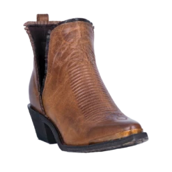 Laredo Ladies Fringette Brown Leather Booties 3173