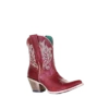 Corral Boots Corral Ladies Red Embroidered Zip Up Ankle Boots E1667