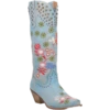 Dingo® Ladies Poppy Blue Floral Print Western Boot DI732-BL