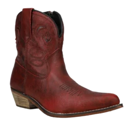 Dingo® Ladies Adobe Rose Red Western Zip Up Booties DI695