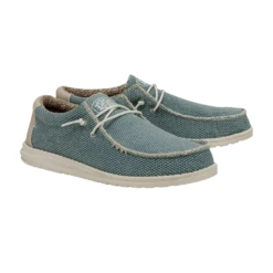 Hey Dude Men's Wally Braided Aqua Slip On Shoes 40003-449