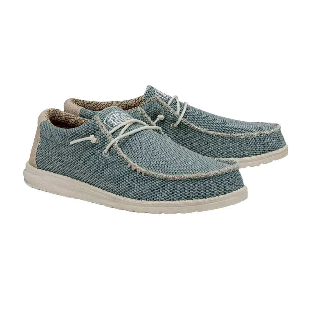 Hey Dude Men's Wally Braided Aqua Slip On Shoes 40003-449 1 Hey Dude Men's Wally Braided Aqua Slip On Shoes 40003-449