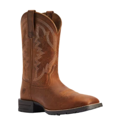 Ariat® Men's Hybrid Ranchwork Thatch Brown Square Toe Boots 10042395