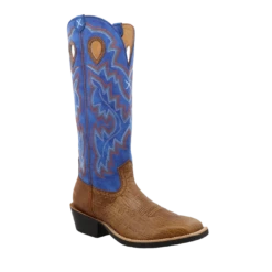 Twisted X Men's 16" Buckaroo Ginger & Blue Square Toe Boots MBK0034