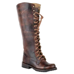 Stetson LadiesBrown 16" Shaft Lace-Up Boots 12-021-7107-1402