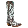 Corral Boots Corral Ladies Sky Blue Inlay And Studded Western Boots C3460