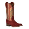 Circle G By Corral Ladies Aztec Embroidery Square Toe Wine Boots L5725