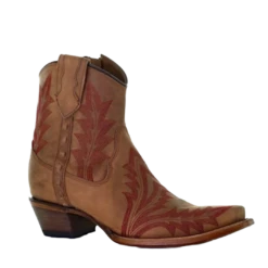 Corral Boots Corral® Ladies Embroidered Sand Brown Ankle Booties L5703