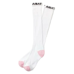 Ariat Ladies 3 Pack White & Pink Over The Calf Socks A2500405
