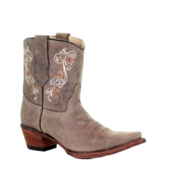 Circle G By Corral Ladies Brown & White Embroidery Boots L5459