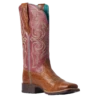 Ariat Ladies Primera Dark Tan & Pomegranate StretchFit Boots 10038461